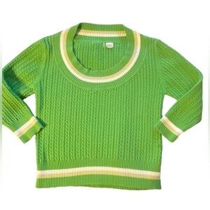 Women’s Vintage cable knit summer sweater 3/4 sleeve by Calvin Klein Large